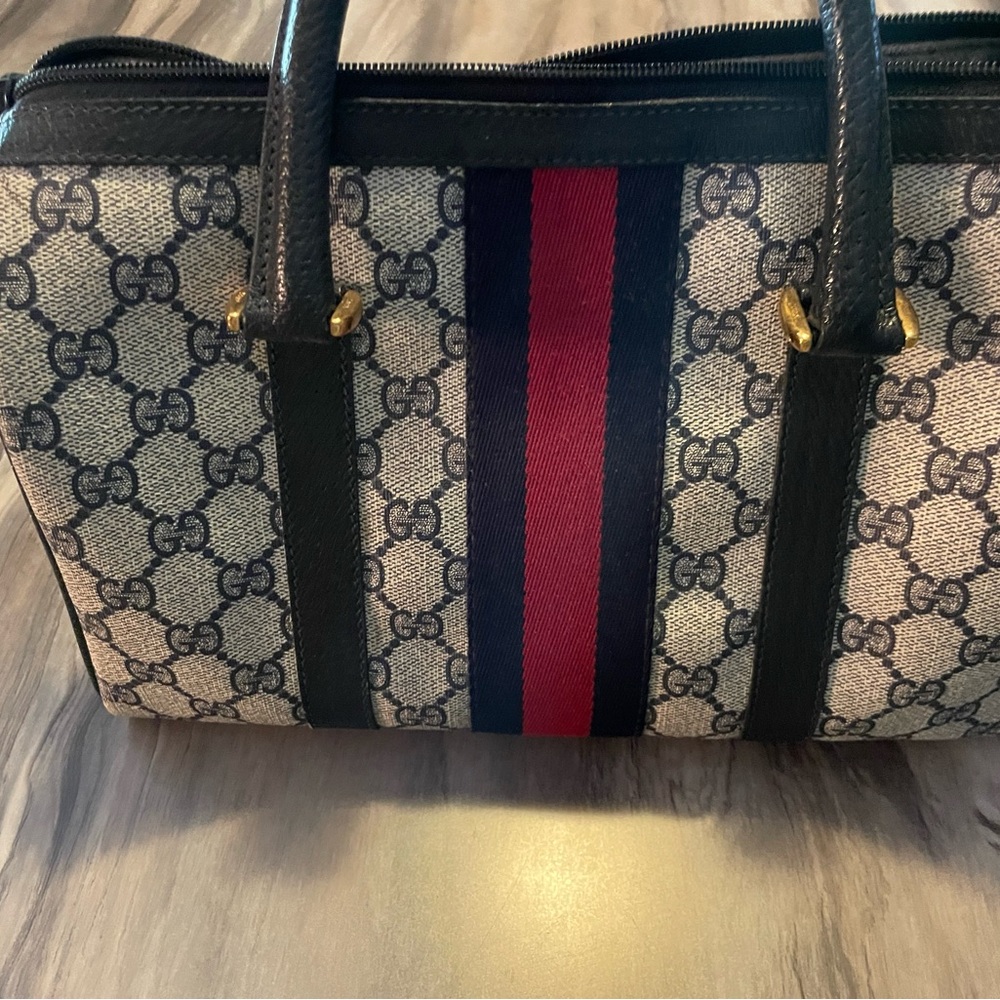 Classic Gucci Blue and Red Handbag - Picture 3 of 6